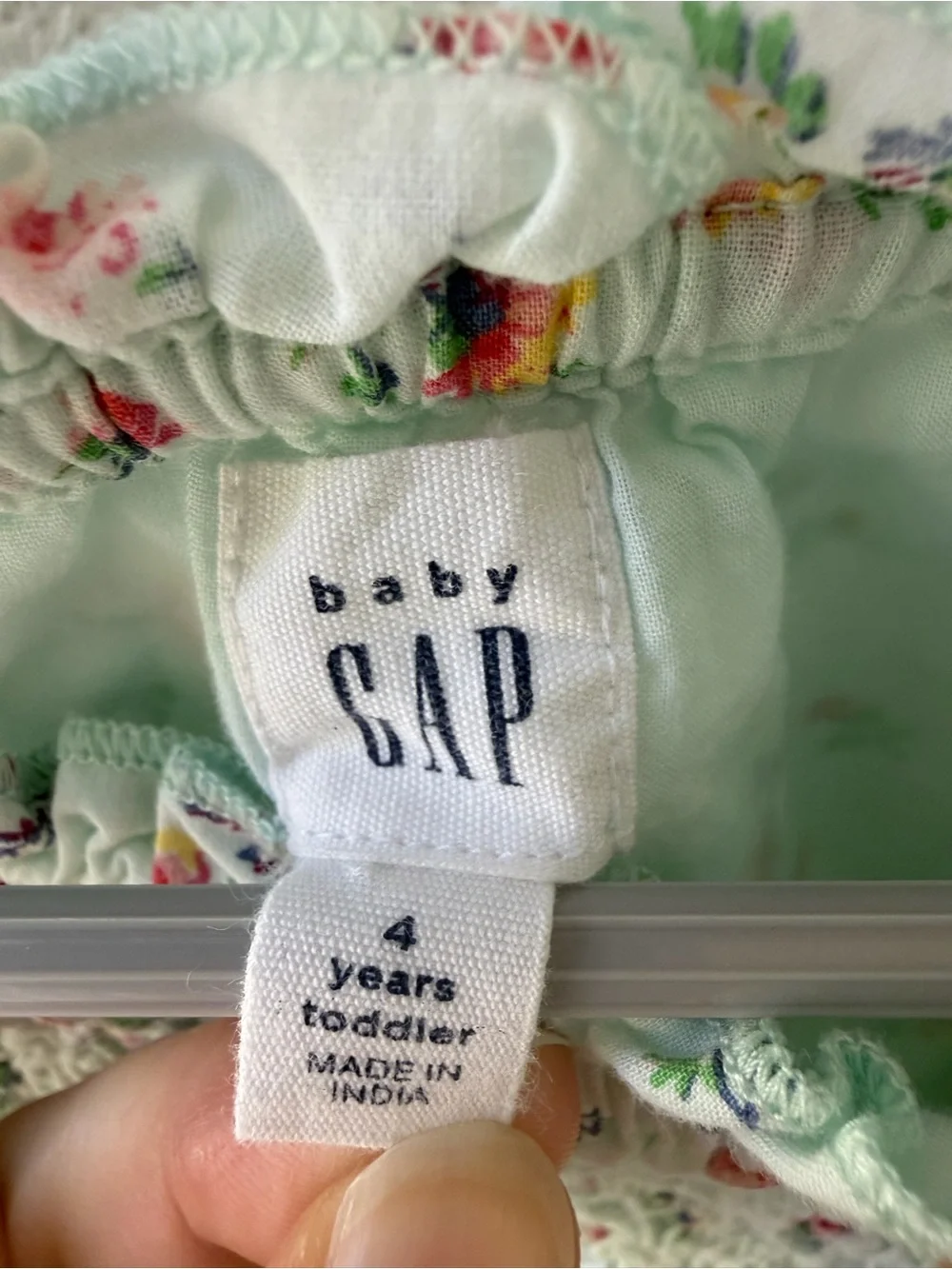 GAP Baby Floral Dress in Mint Green with Multicolor Print